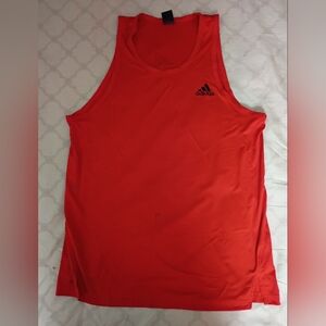 adidas Men’s Bright Red Athletic Tank Top with Black Logo